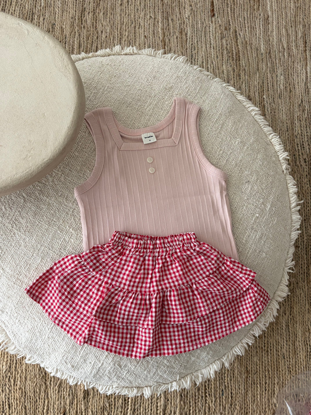 Vichy red baby skirt