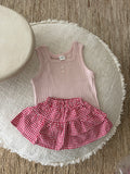 Vichy red baby skirt