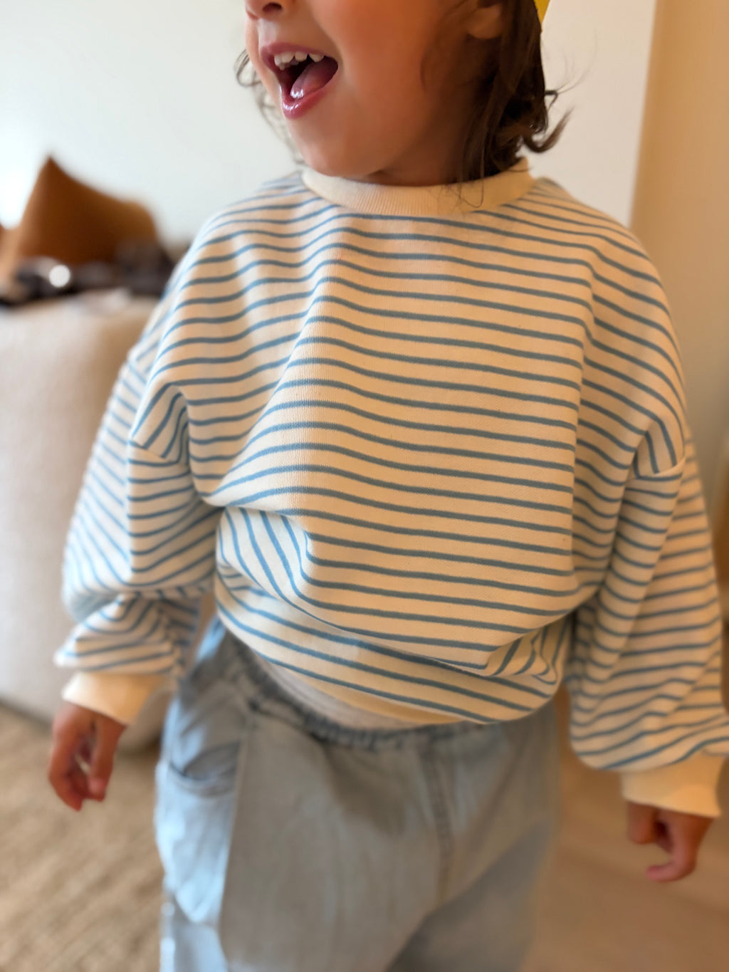 Oversize striped sweater - blue