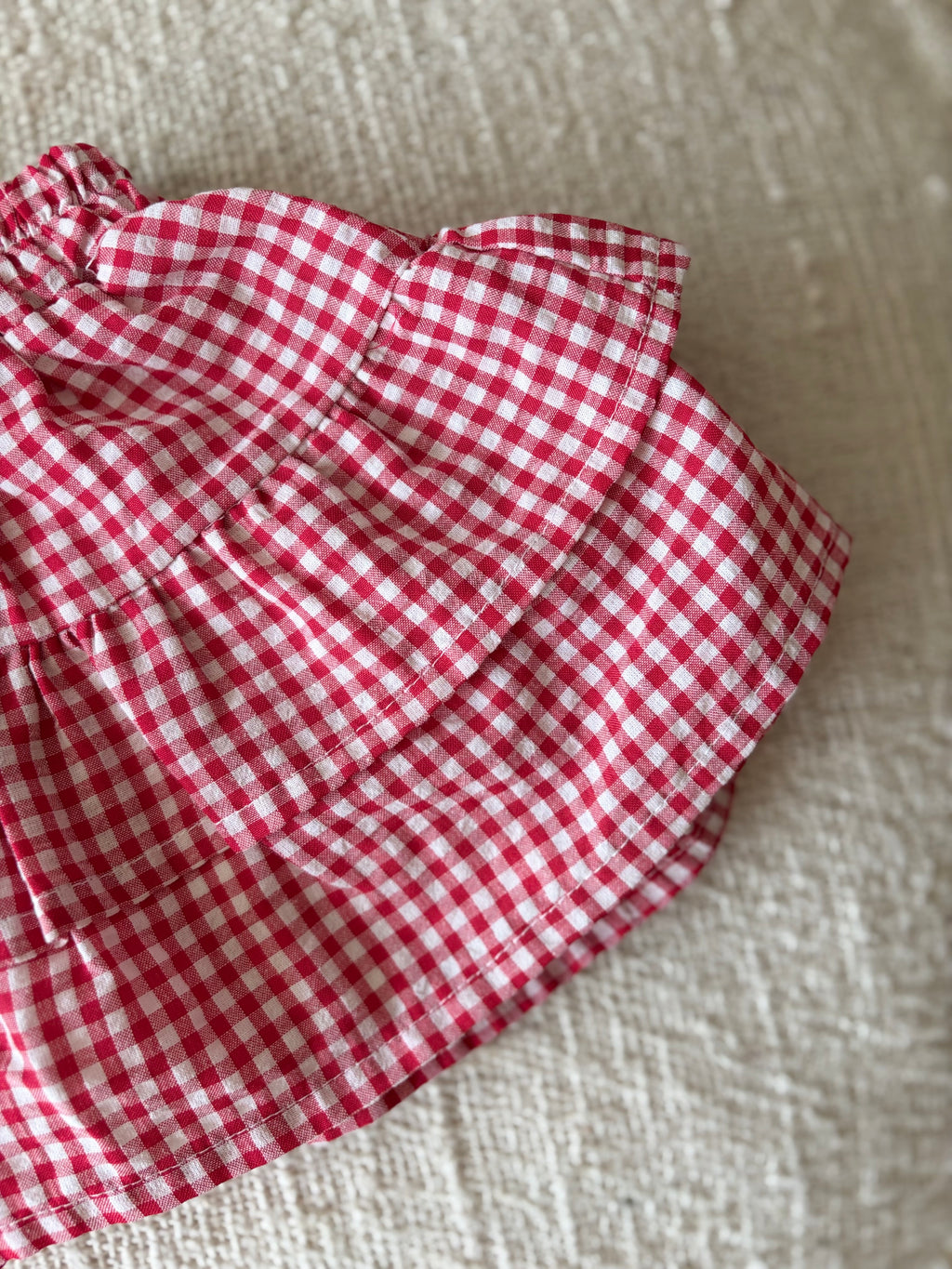 Vichy red baby skirt