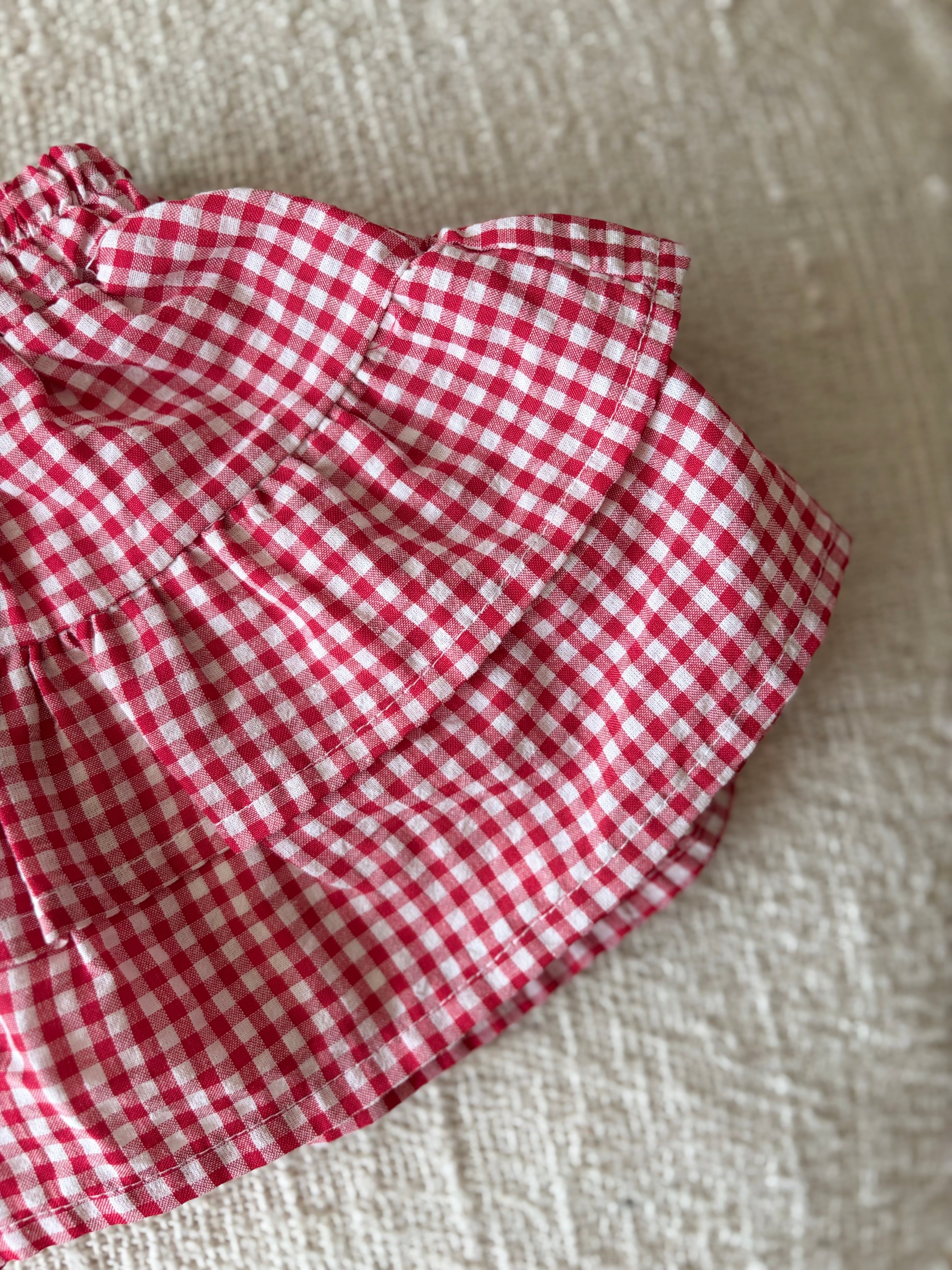 Vichy red baby skirt