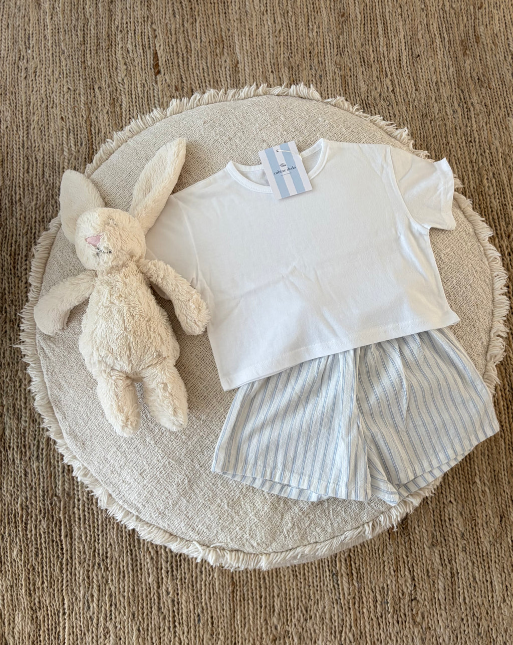 Light blue striped short