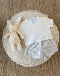 Light blue striped short