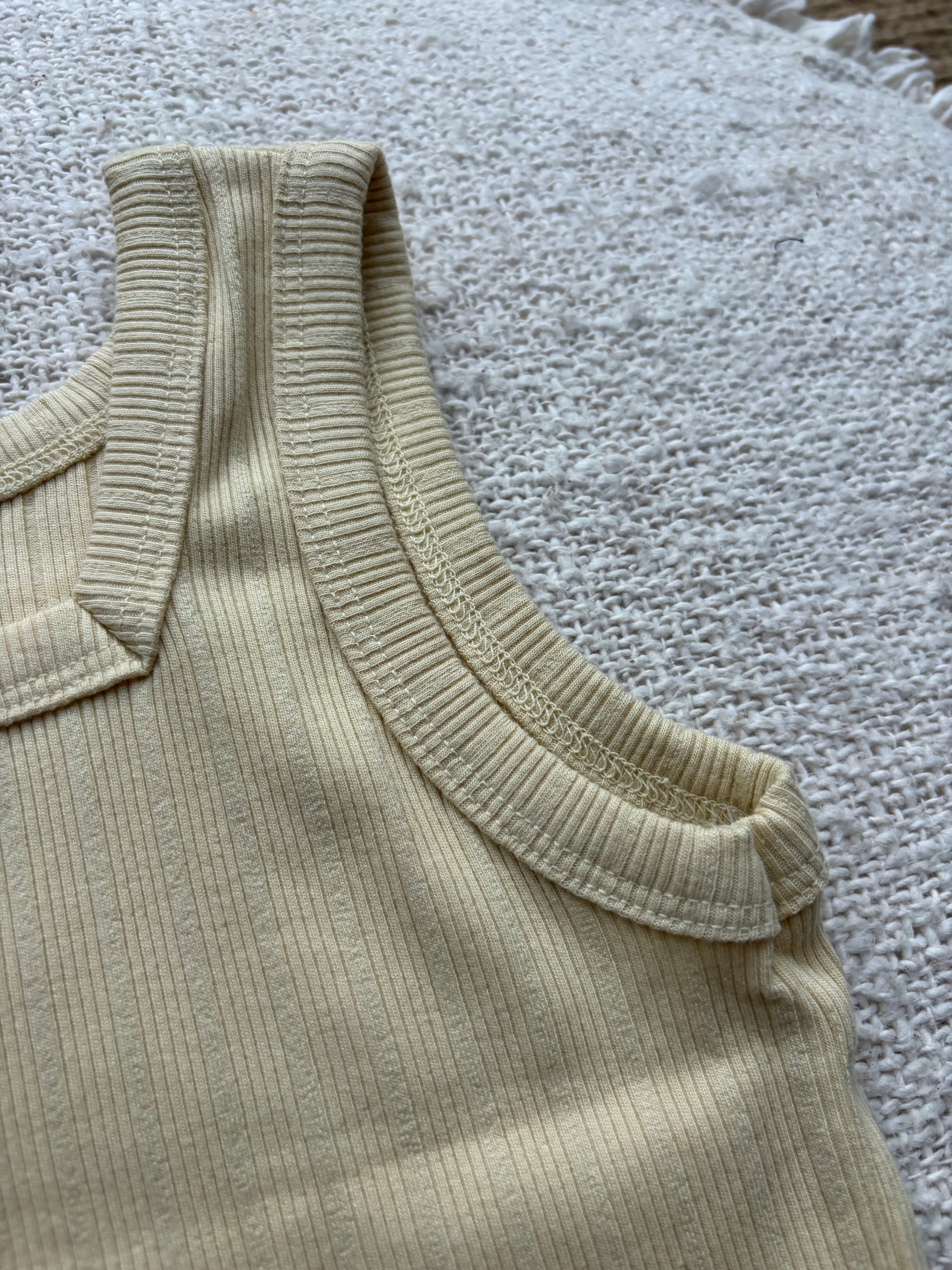 Ribbed tank top - butter yellow