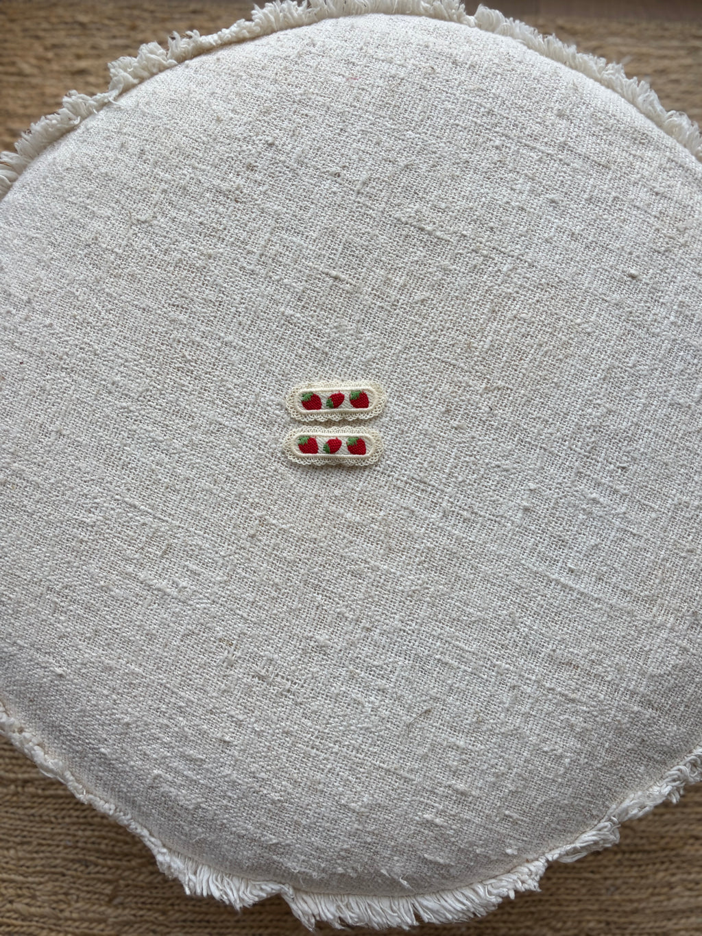 Strawberry girly 2 hair clips oval