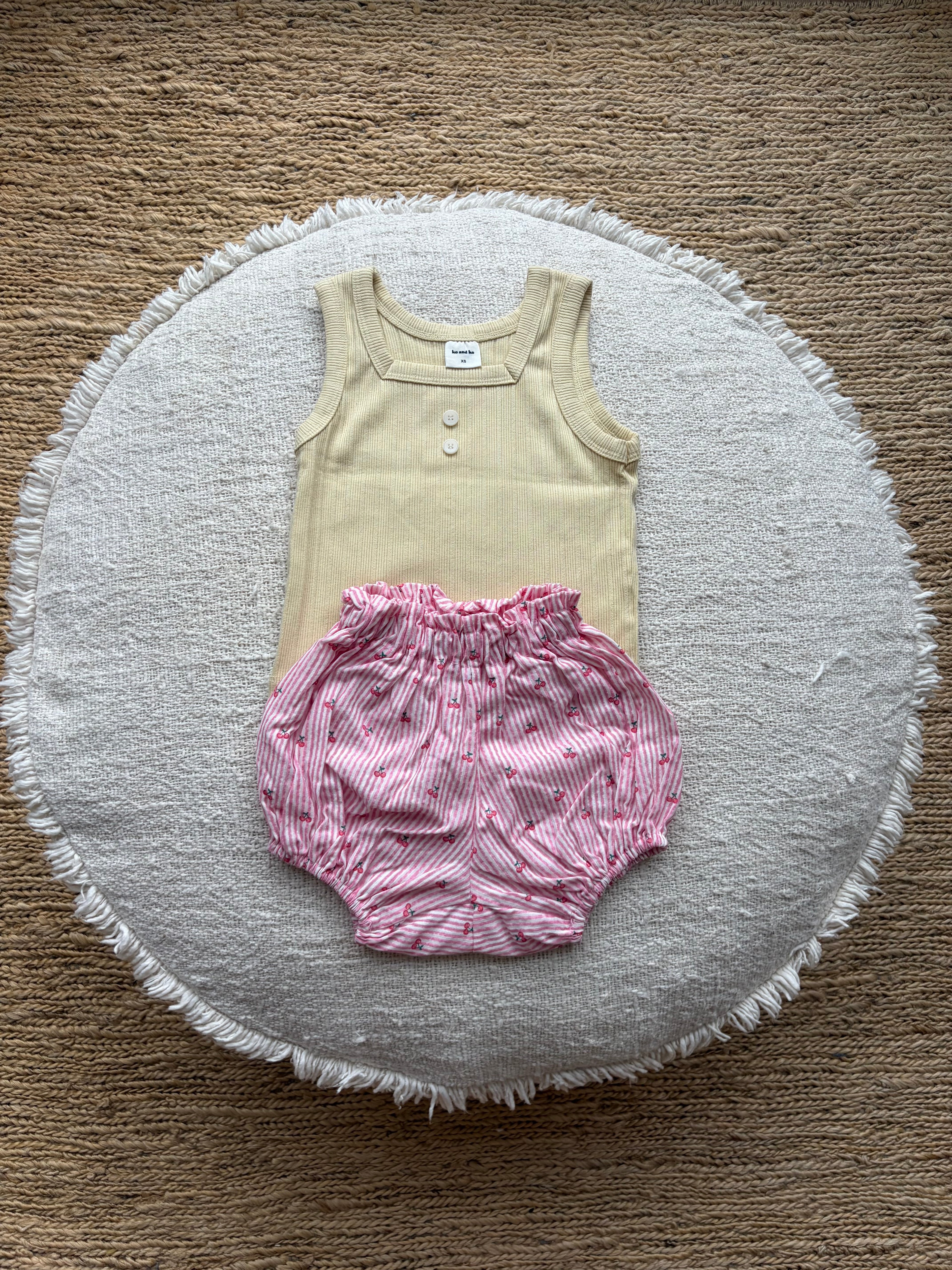 Ribbed tank top - butter yellow