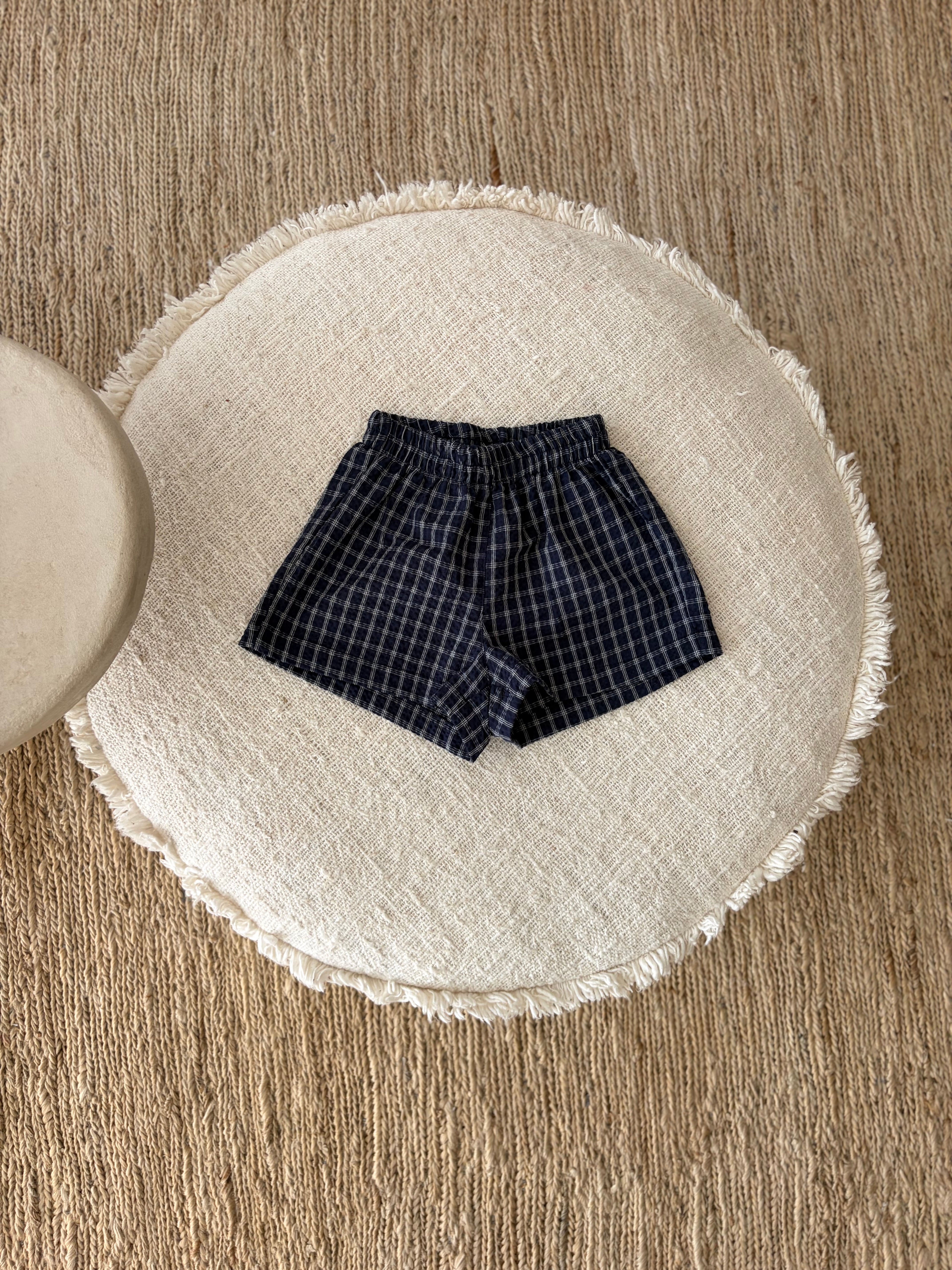 Check short - navy blue