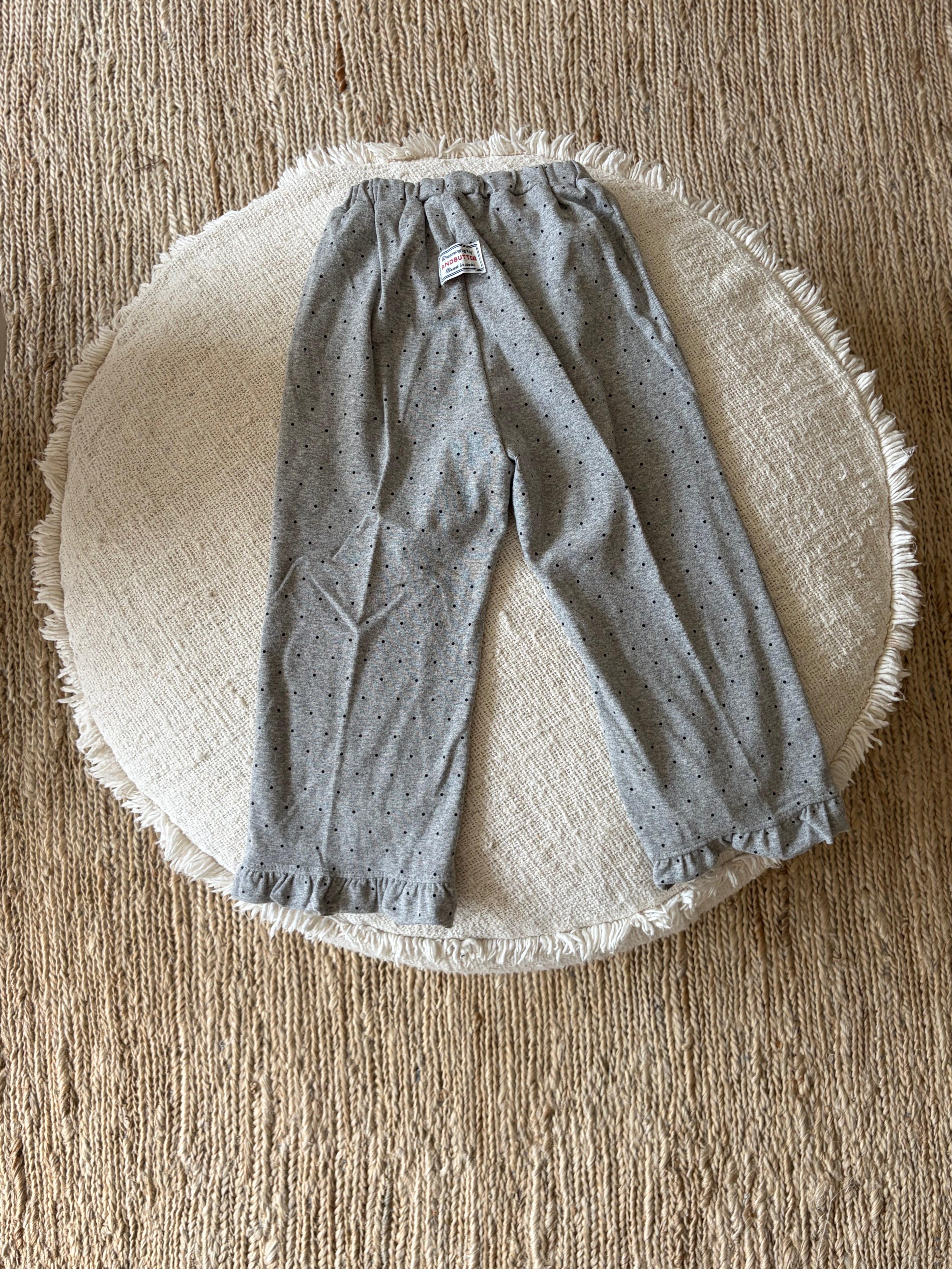 Dotted brown frill pants