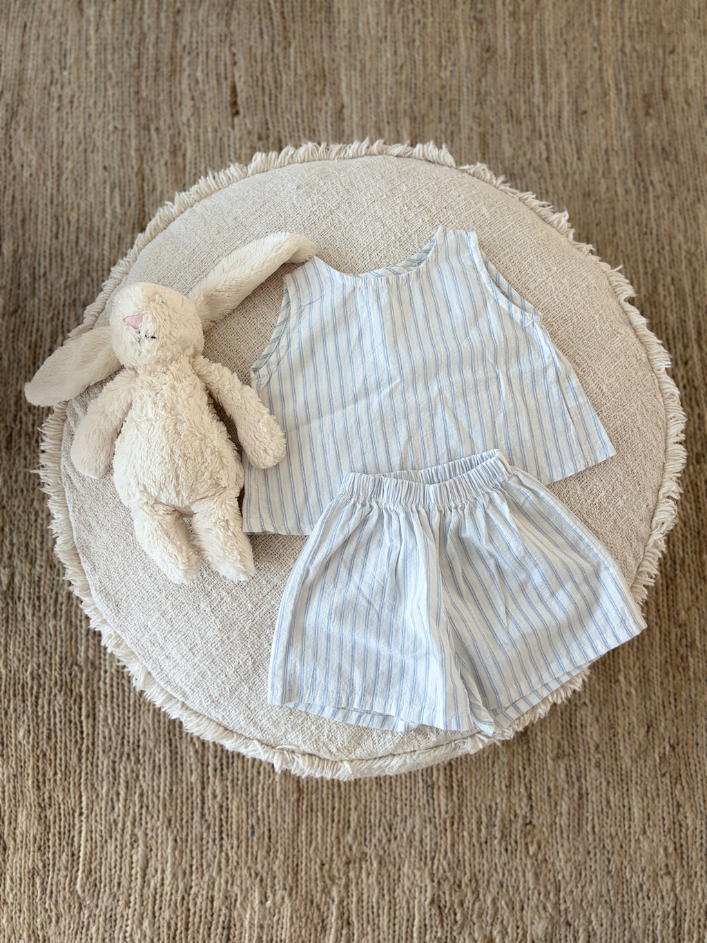 Light blue striped short
