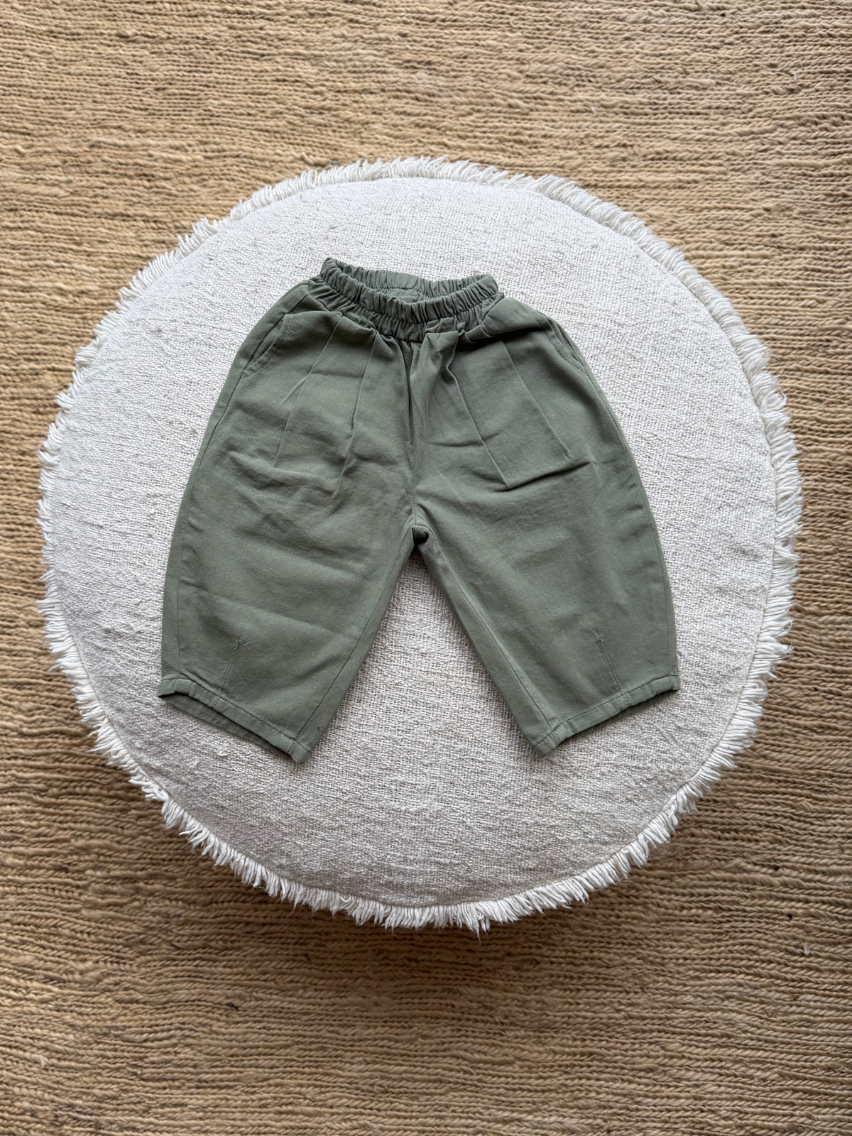Khaki barrel pants