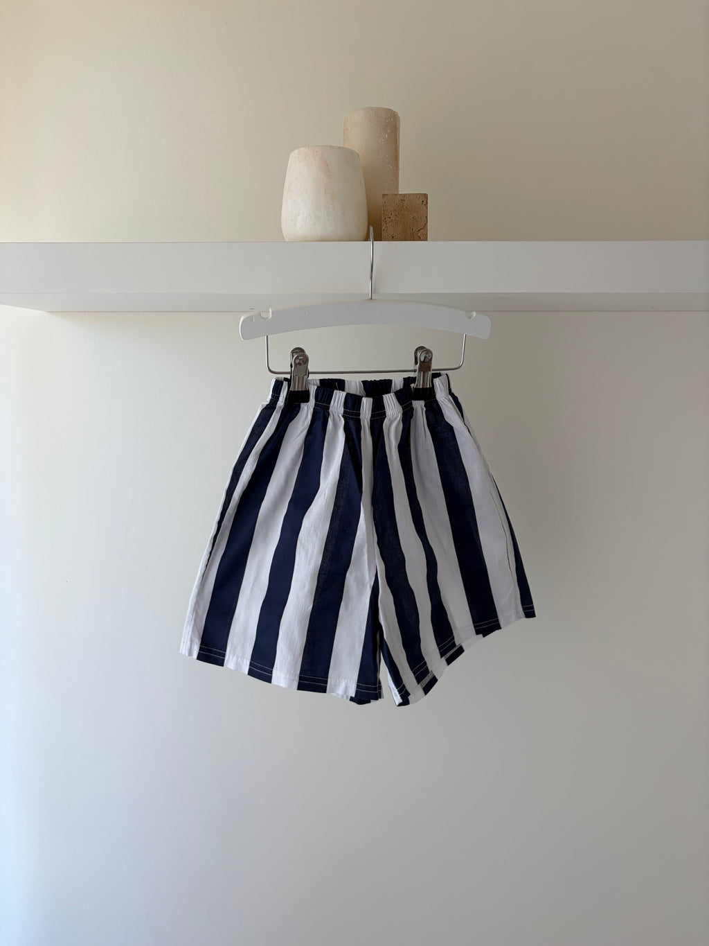 Striped short - blue & white - 100% cotton