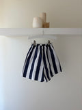 Striped short - blue & white - 100% cotton