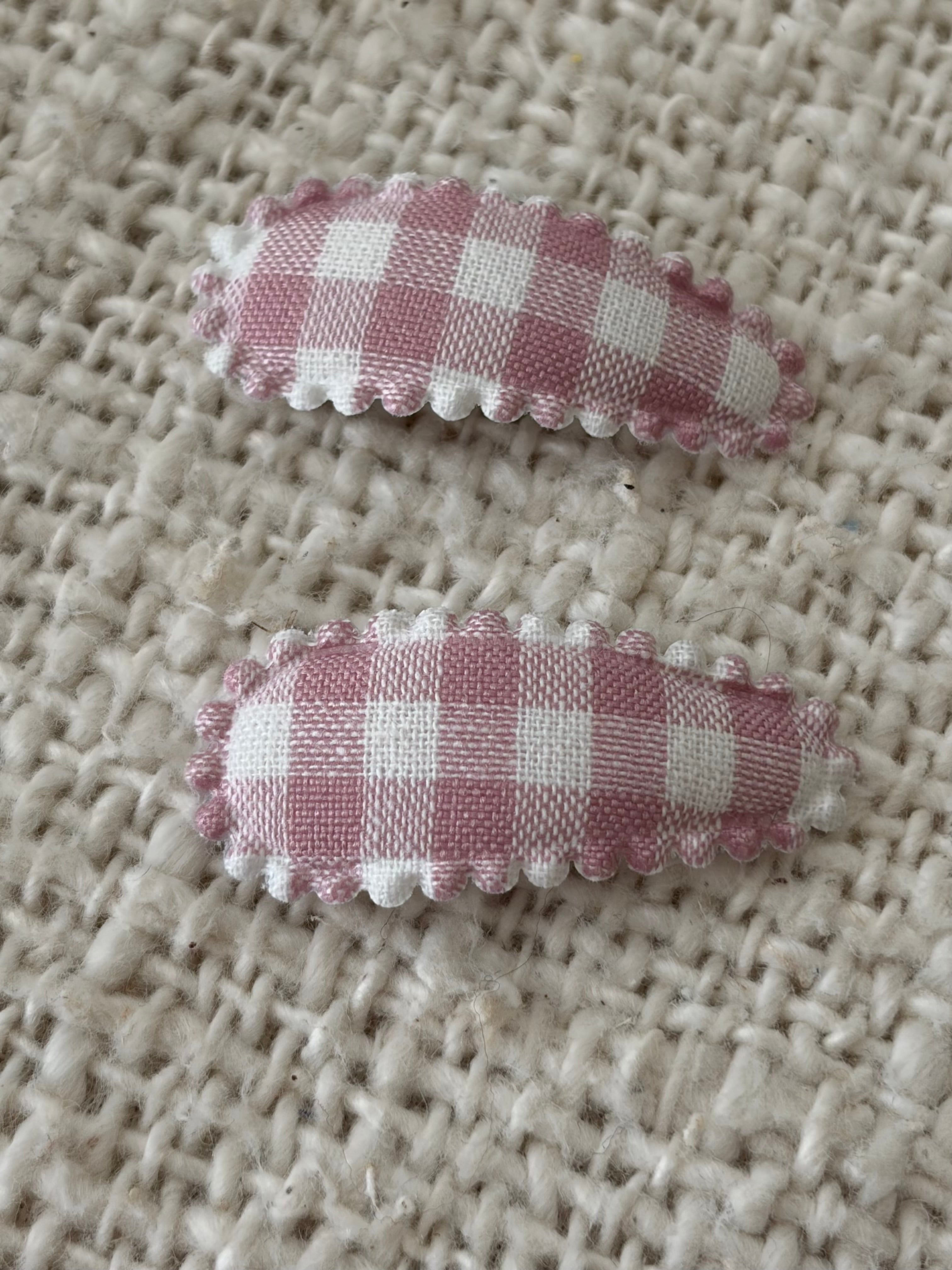 2 baby hairclips vichy dusty pink
