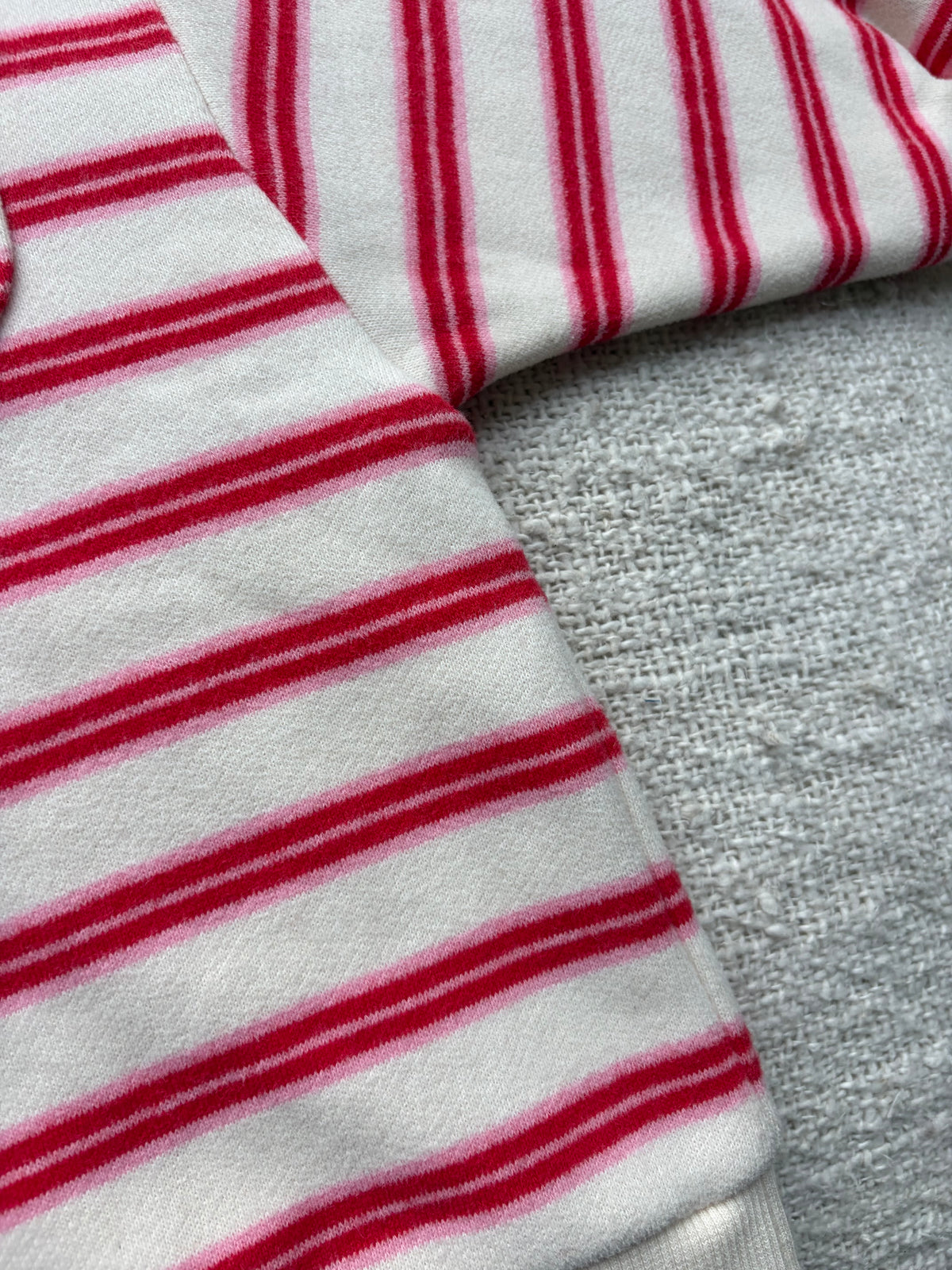 Fleece striped sweater - pink & red
