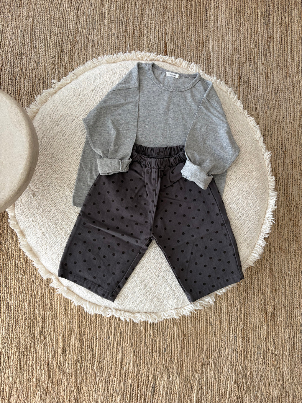 Charcoal denim dotted pants