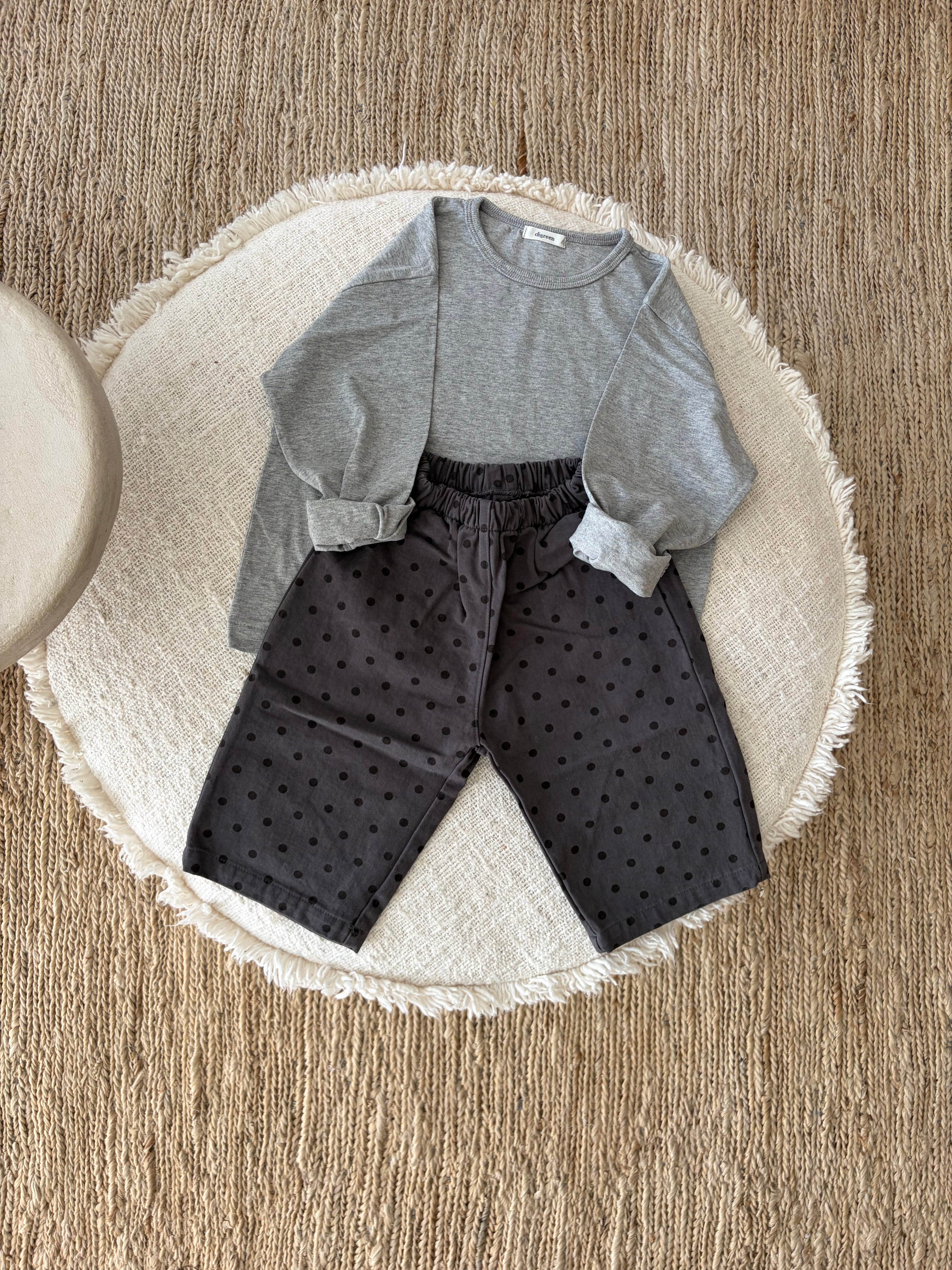 Charcoal denim dotted pants