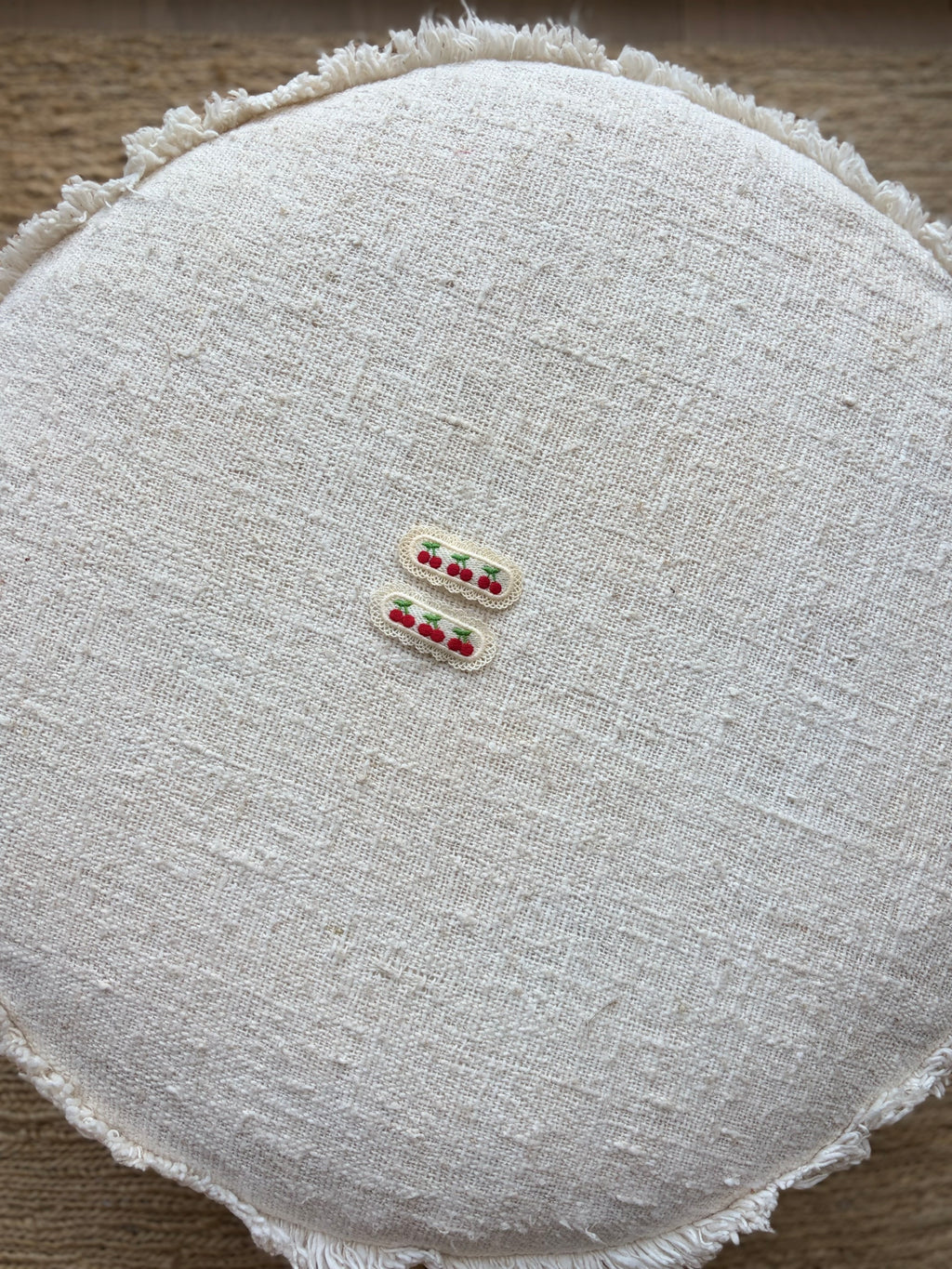 Cherry girly 2 hair clips oval