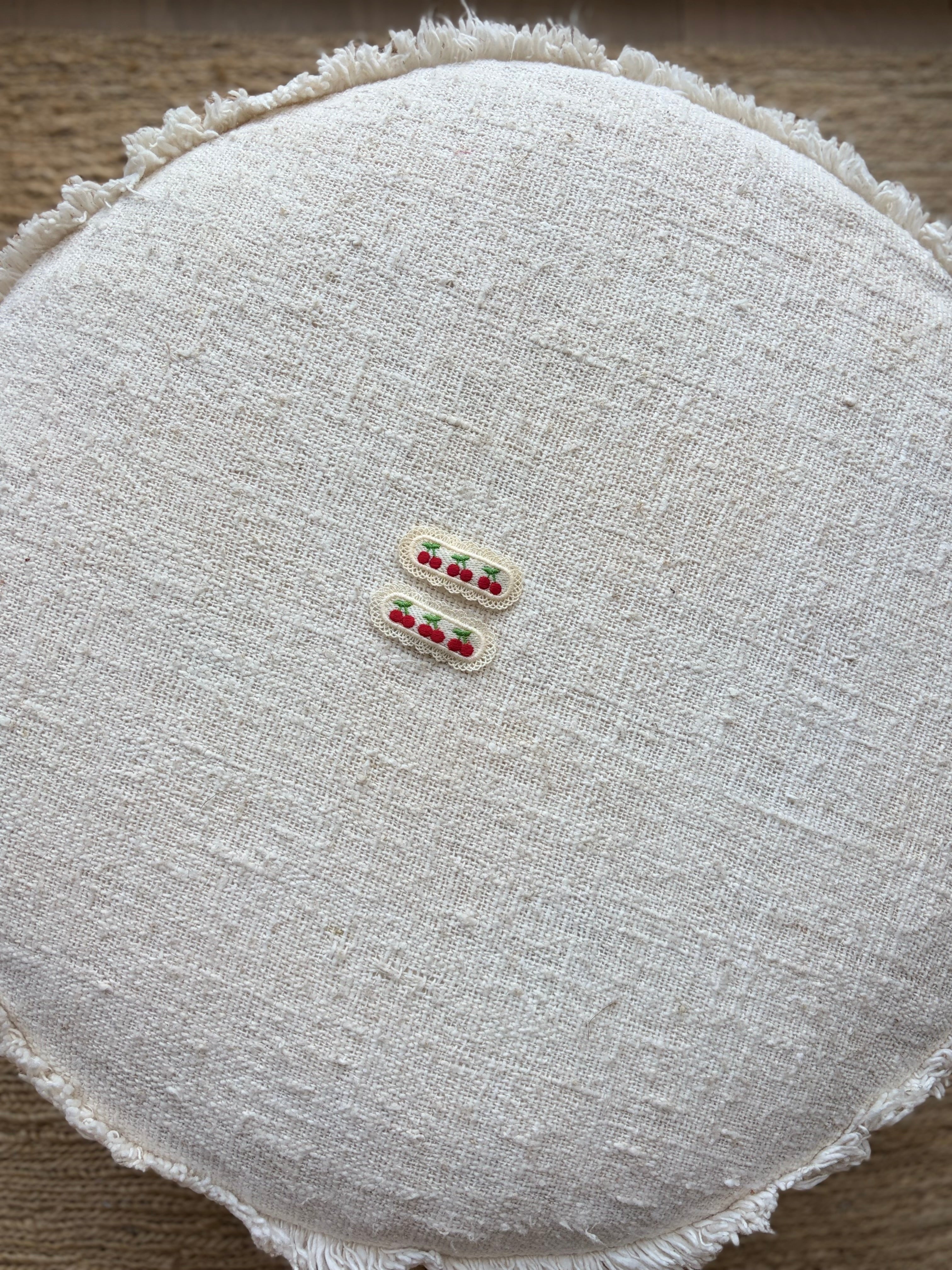 Cherry girly 2 hair clips oval