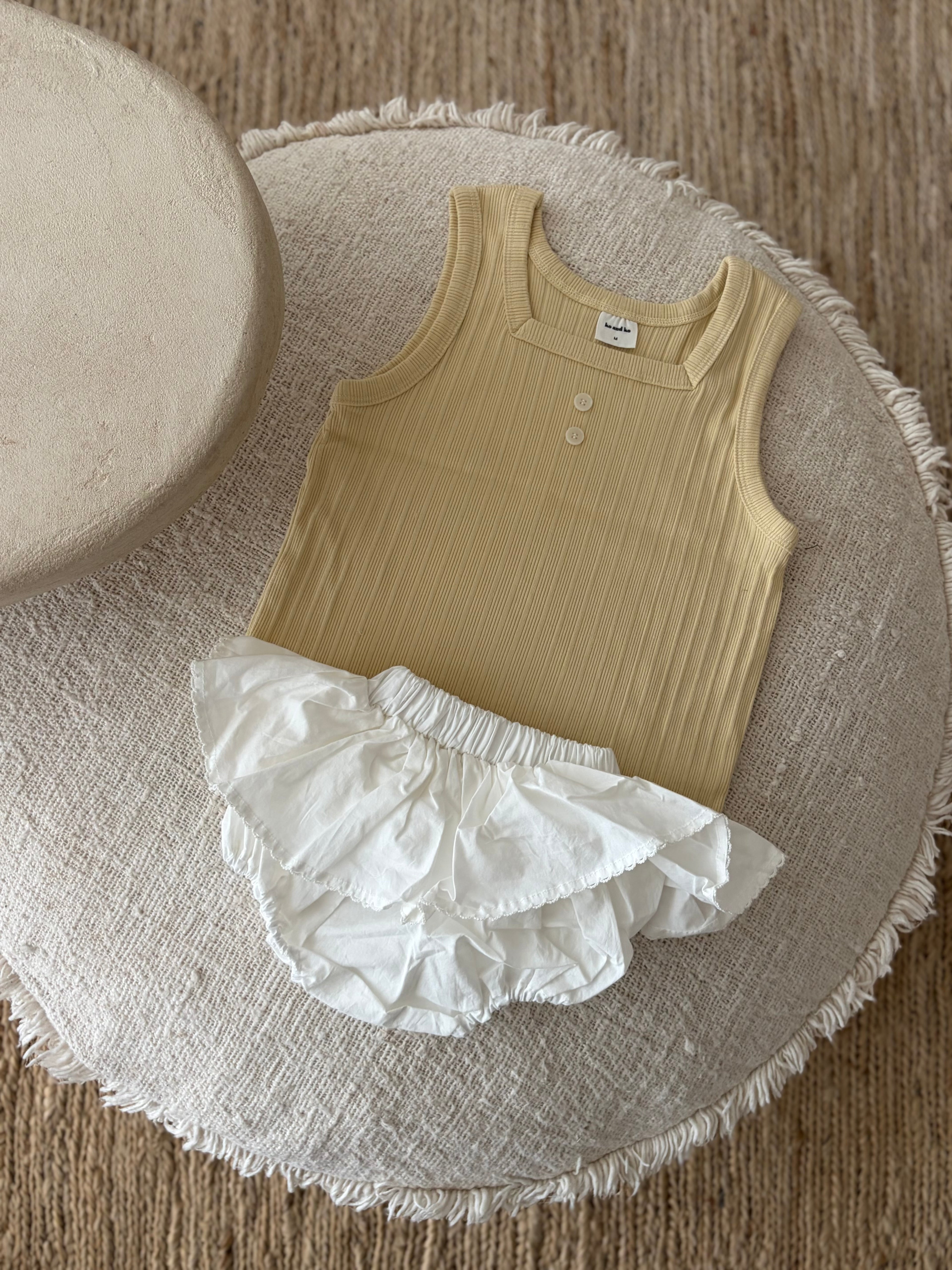 Ribbed tank top - butter yellow