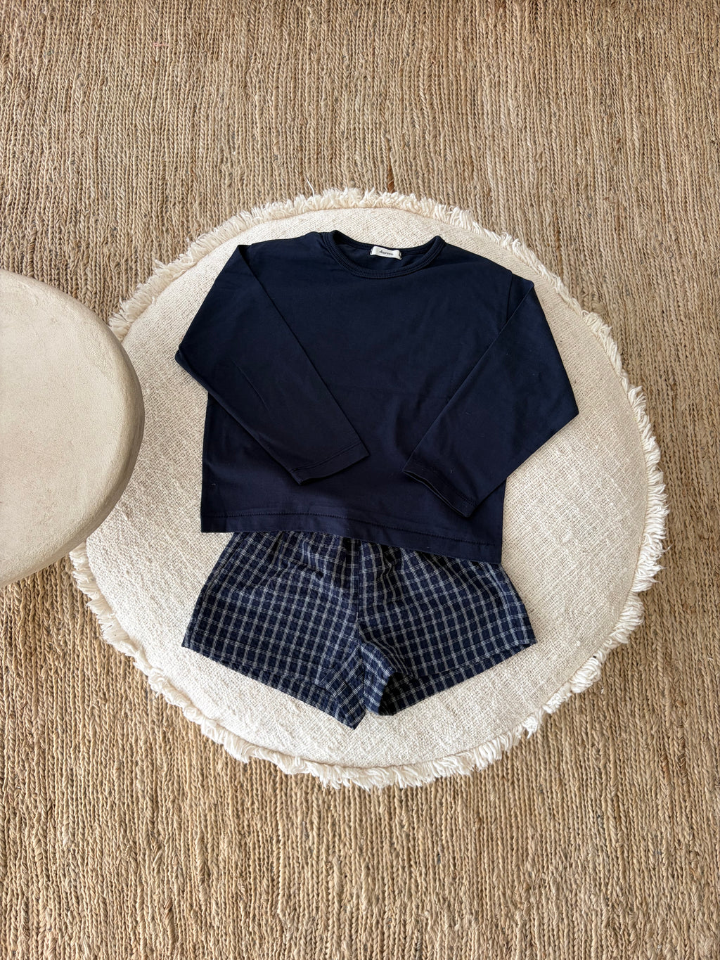 Check short - navy blue