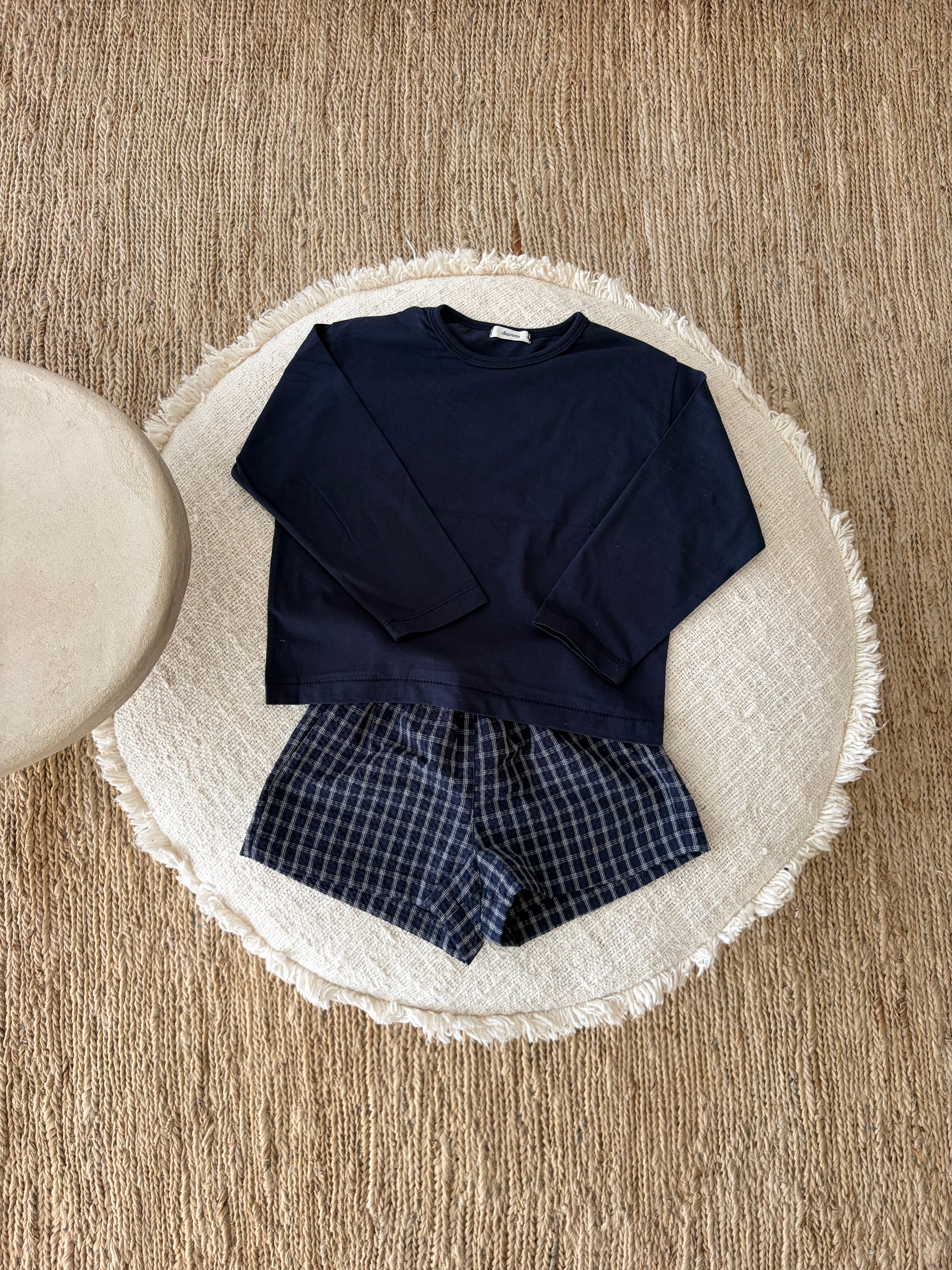 Check short - navy blue