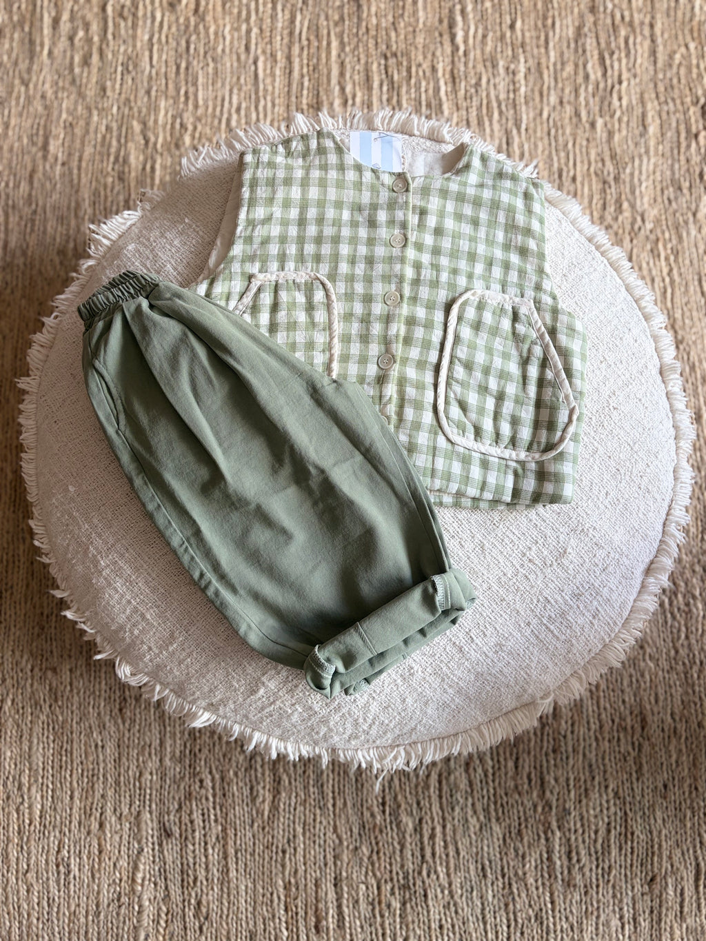Khaki barrel pants