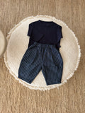 Vichy navy pants