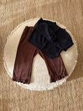 Dotted brown frill pants