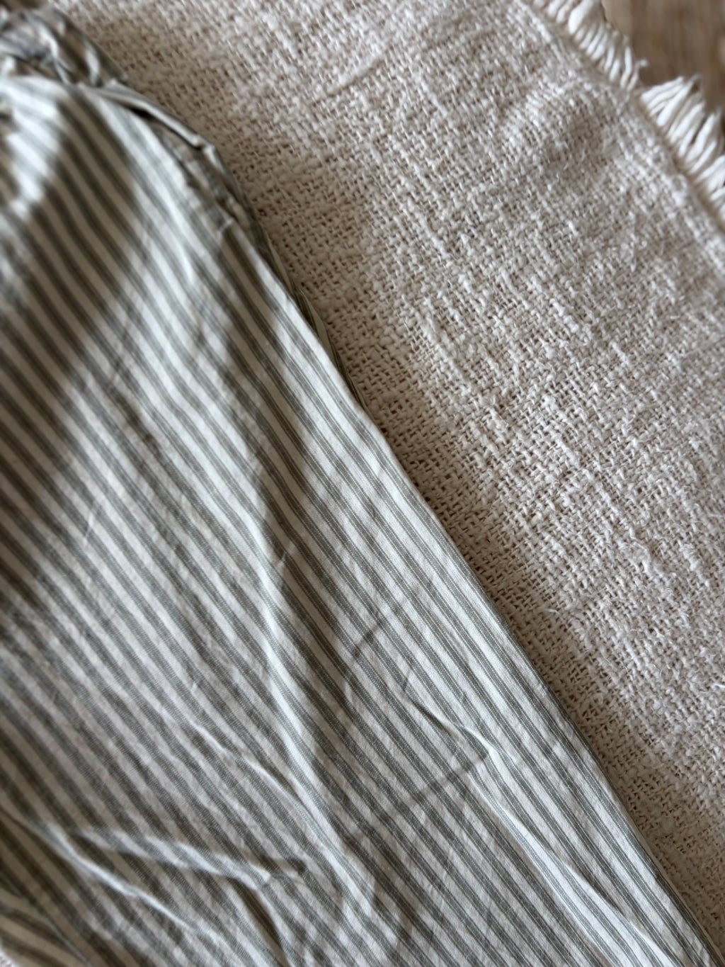 Sage green striped pants