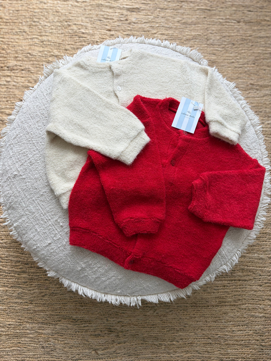 Red poodle cardigan