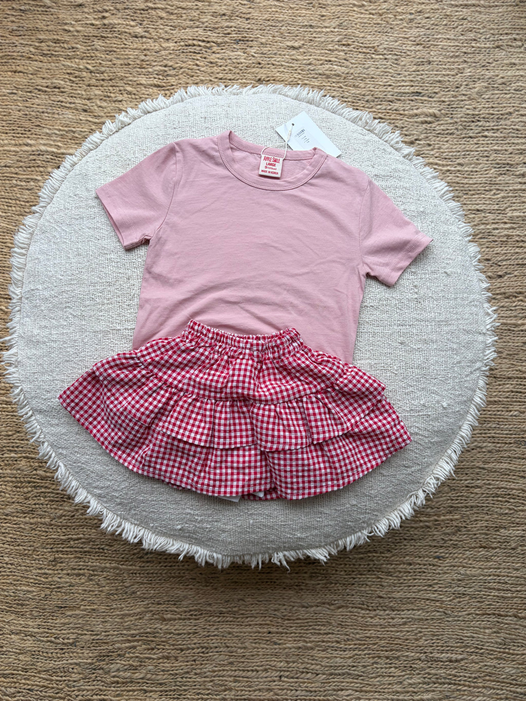 Vichy red baby skirt