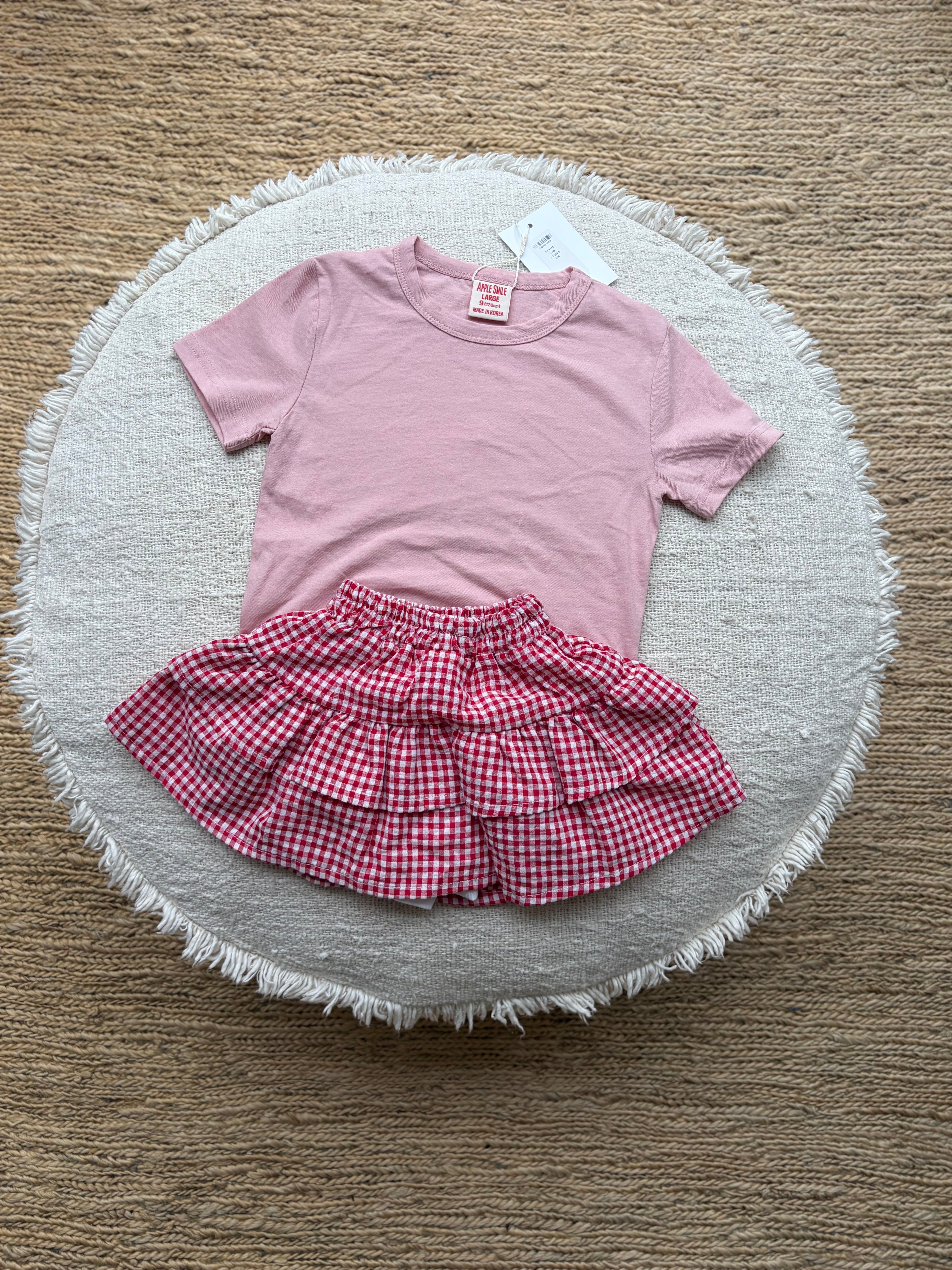 Vichy red baby skirt