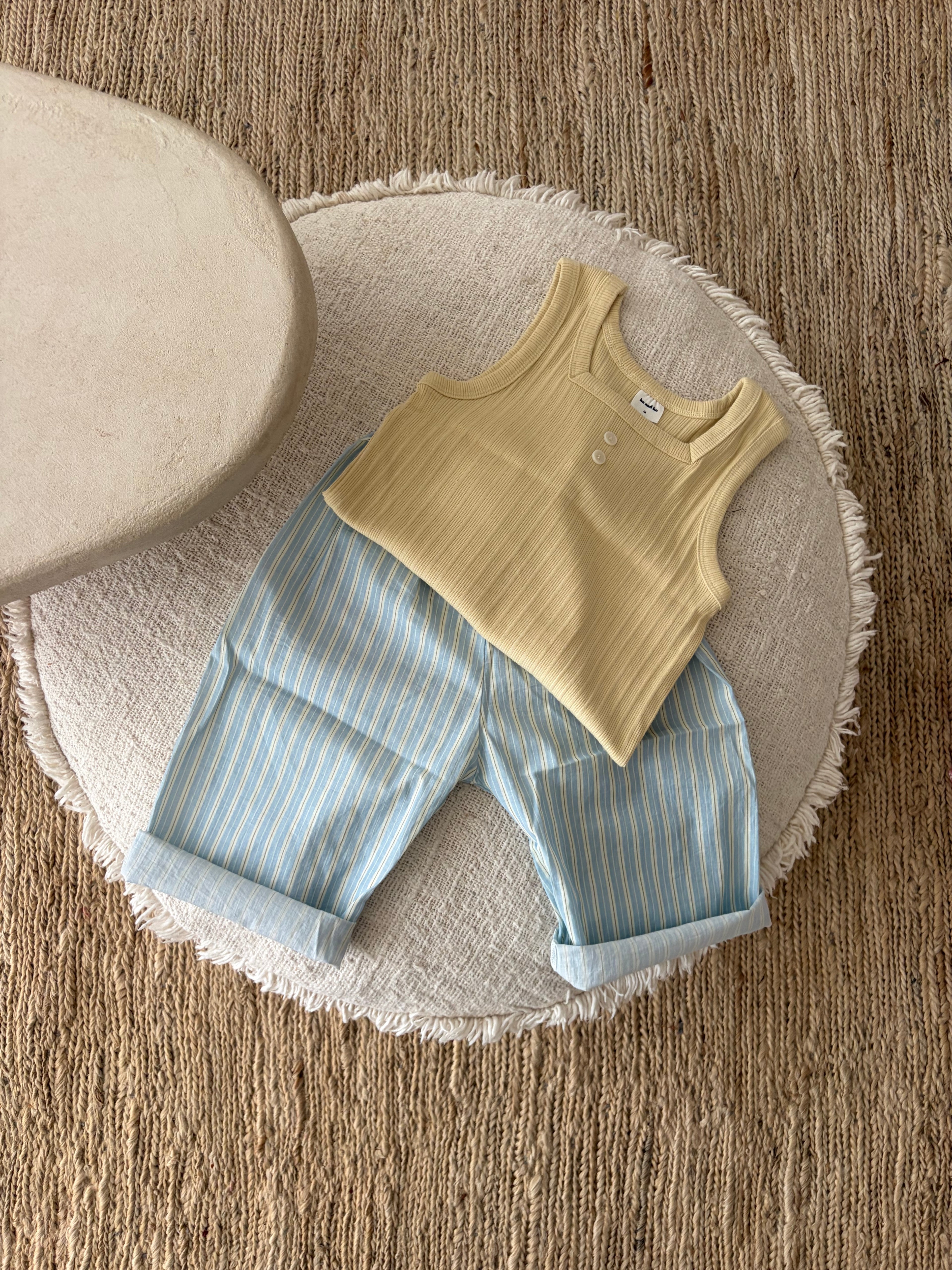 Ribbed tank top - butter yellow
