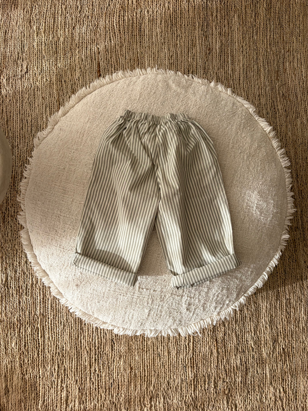 Sage green striped pants