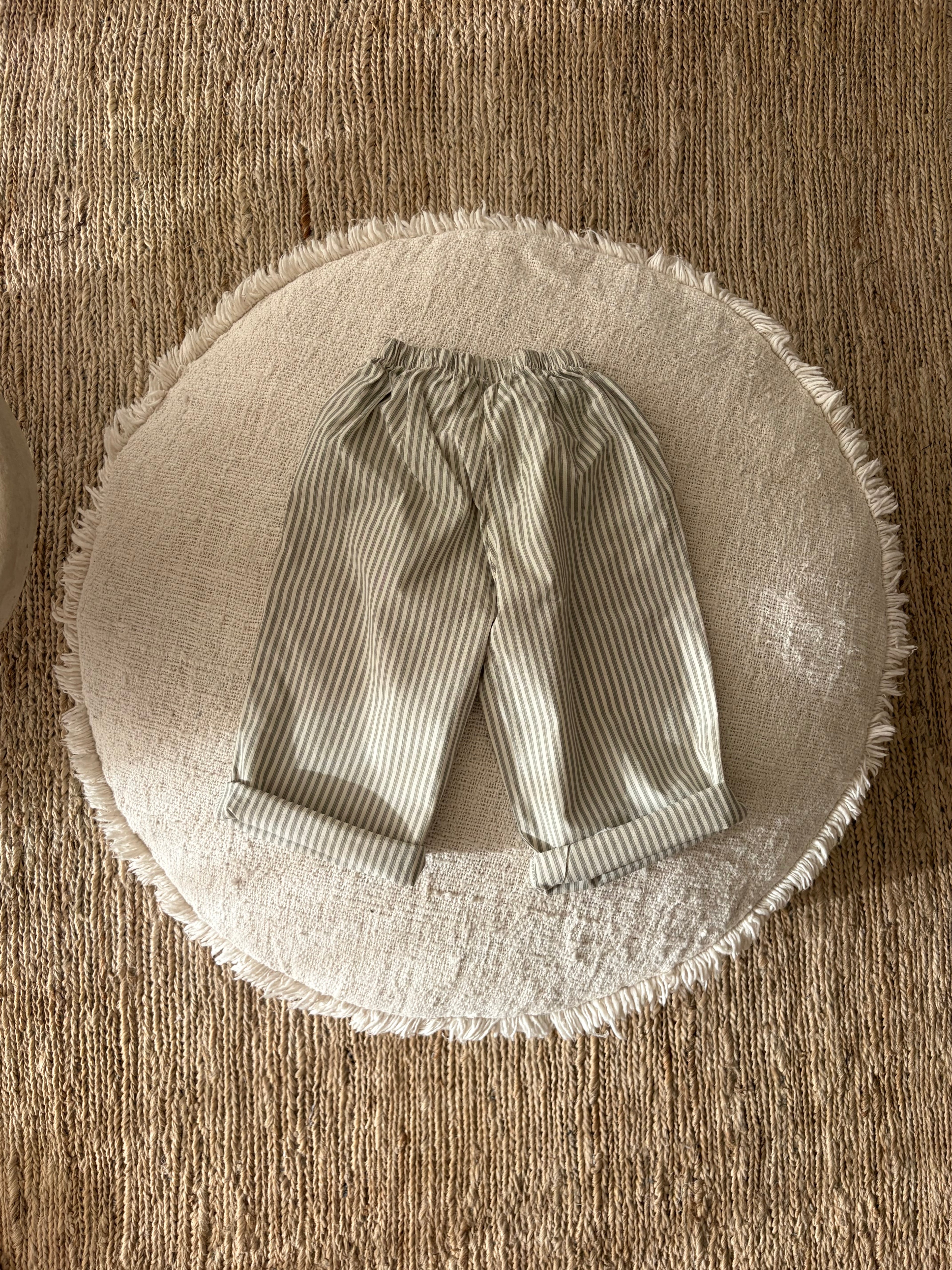 Sage green striped pants