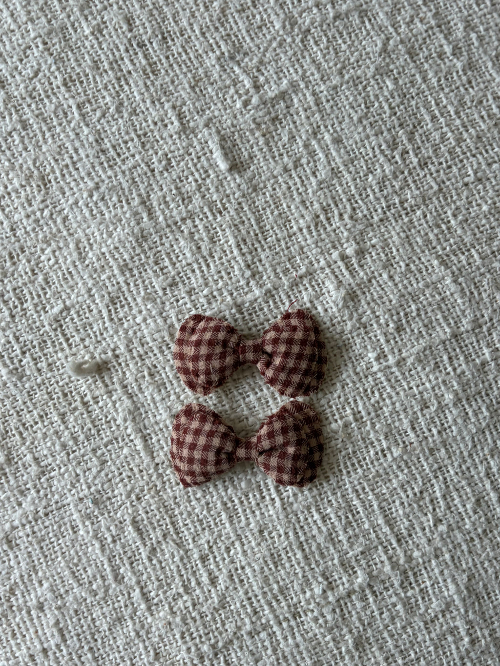 2 bow hair clips brown
