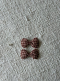 2 bow hair clips brown