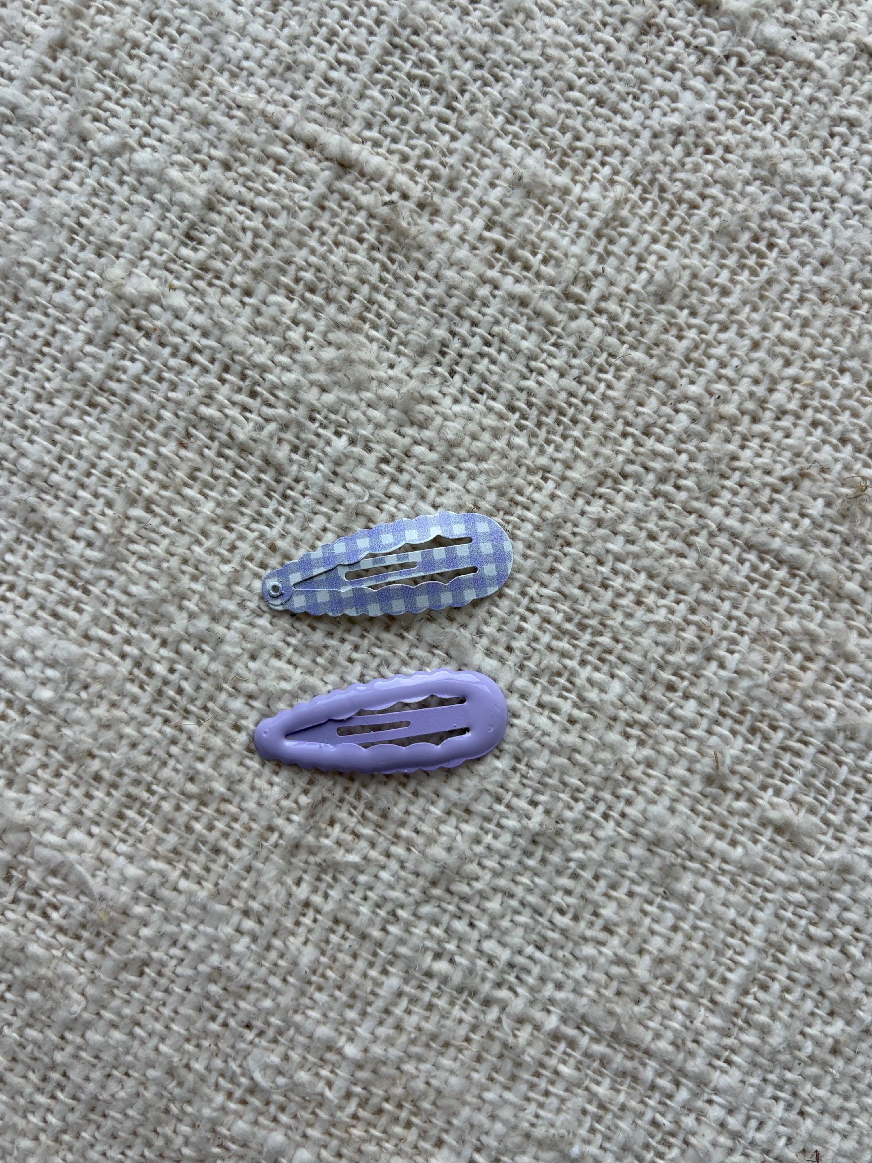 Purple & vichy 2 hairclips