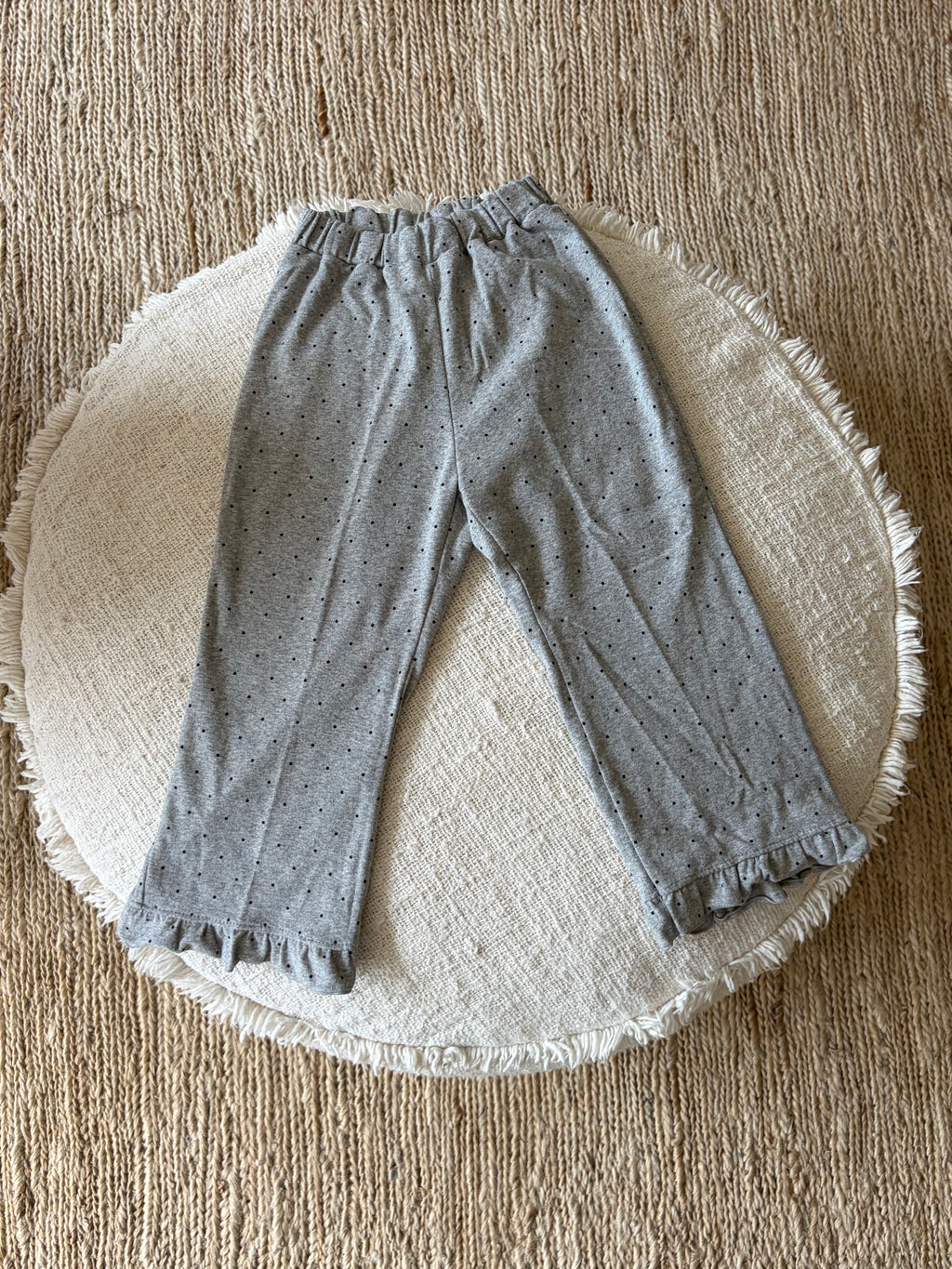 Dotted brown frill pants