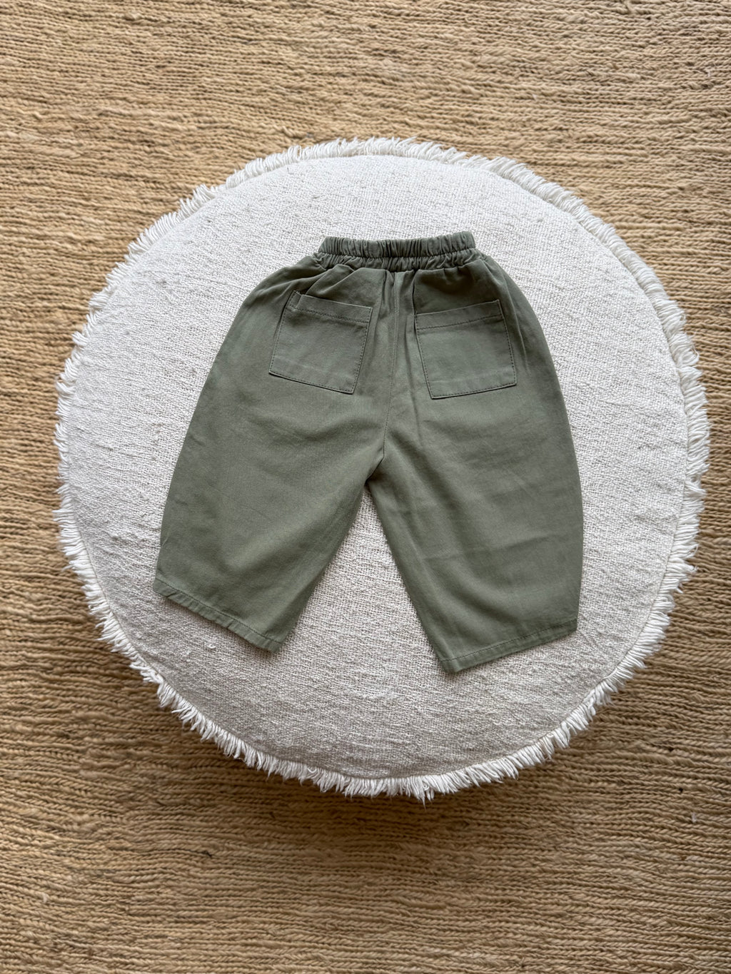 Khaki barrel pants