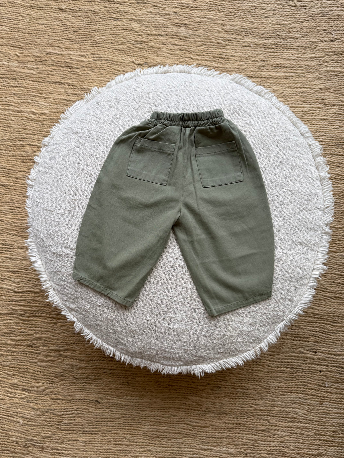 Khaki barrel pants