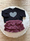 Vichy heart sweater