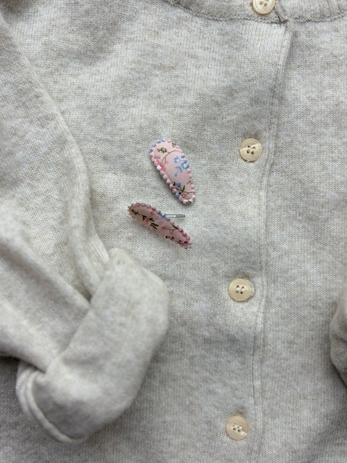 2 baby hair clips plummet floral