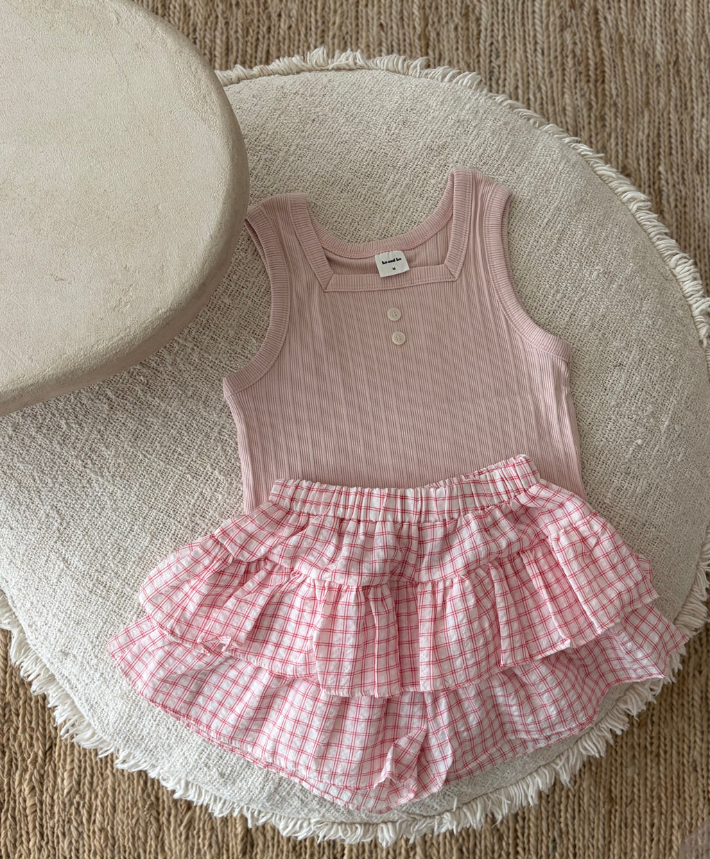 Pink vichy Can Can skort