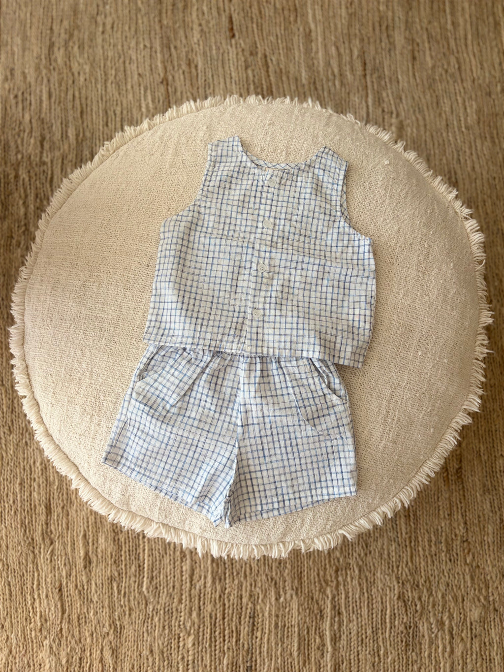 Vichy set : tank top & short UNISEX