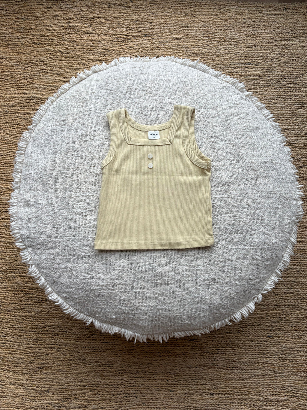 Ribbed tank top - butter yellow