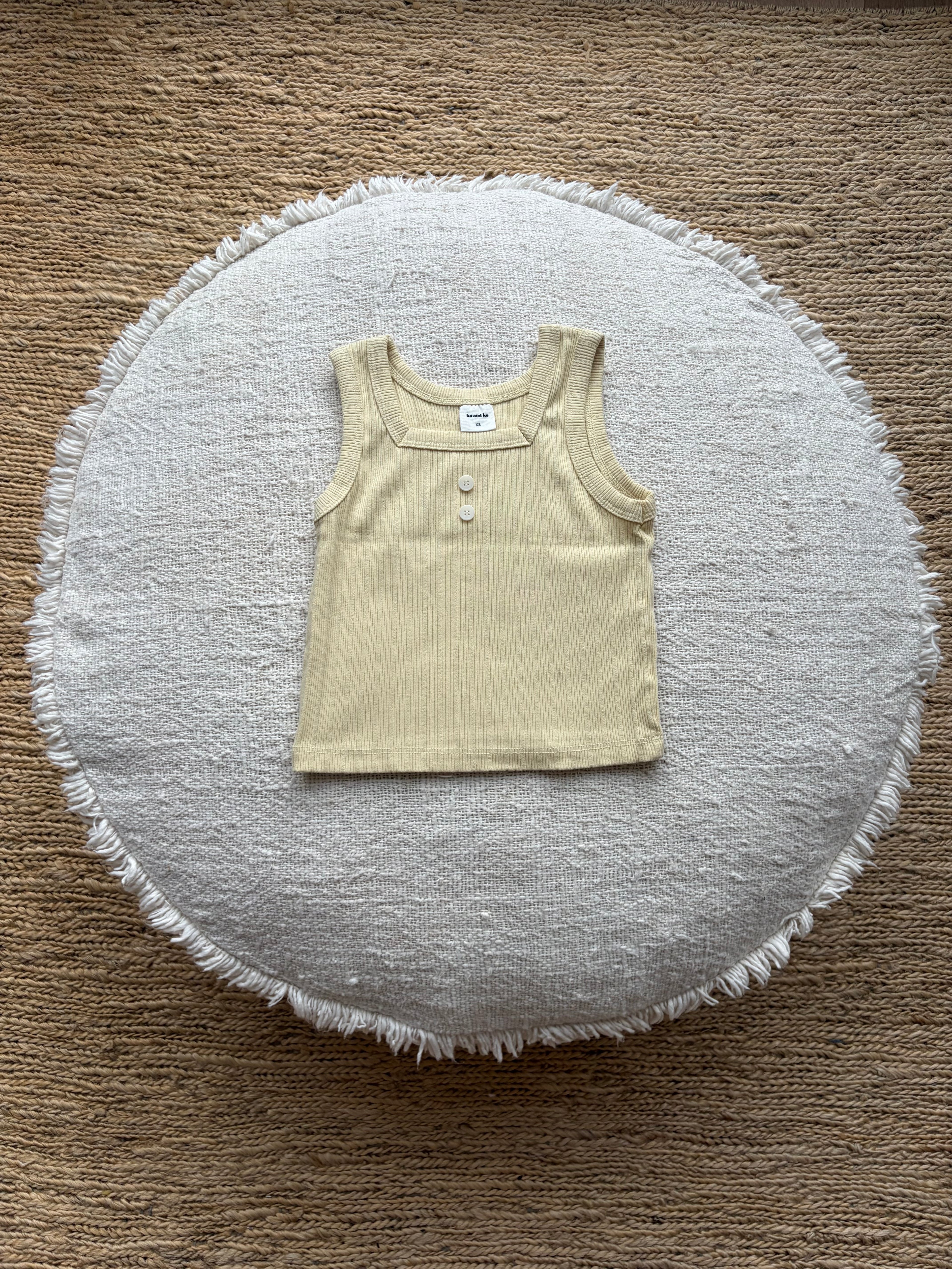 Ribbed tank top - butter yellow