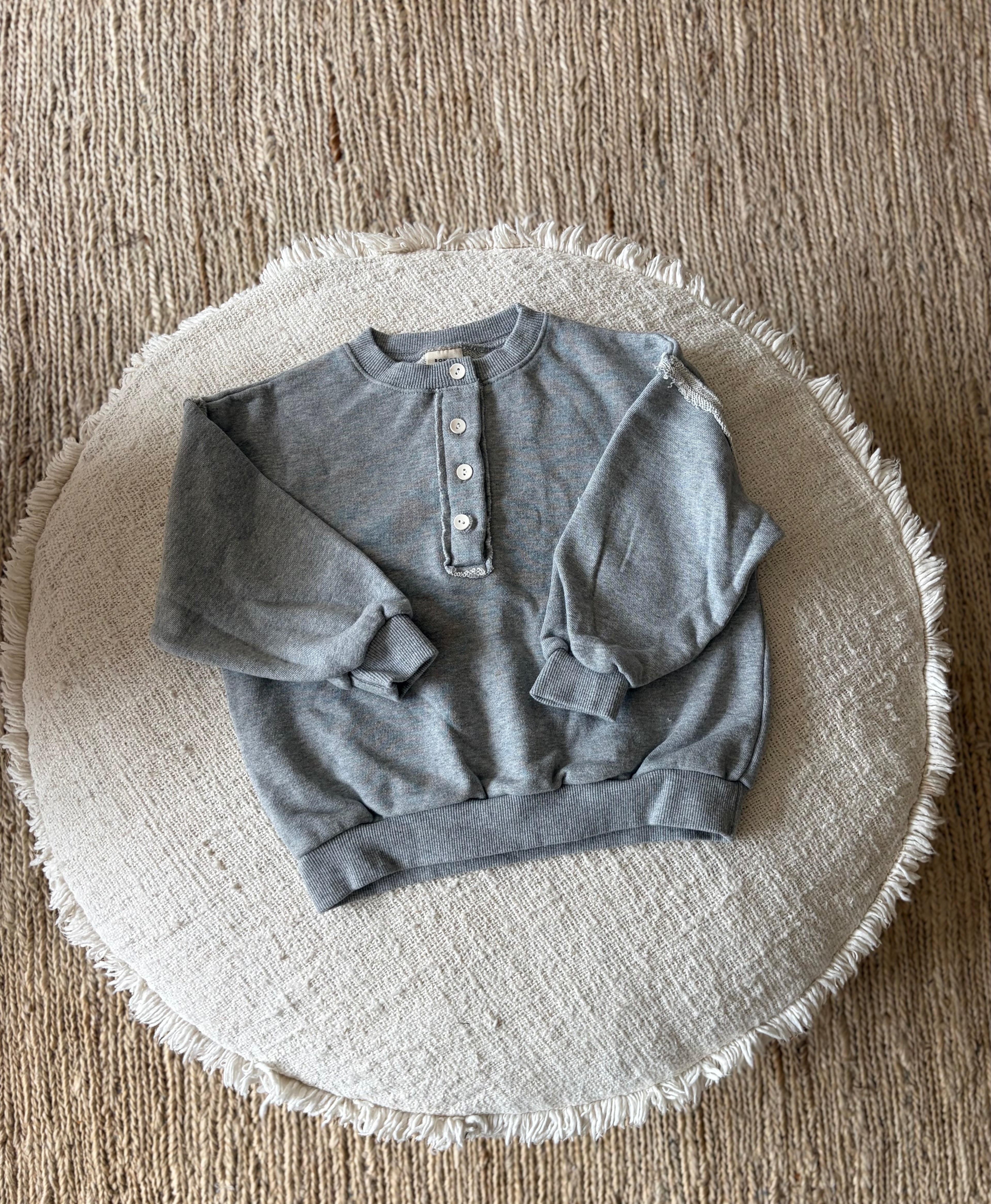 Jackie button sweater grey
