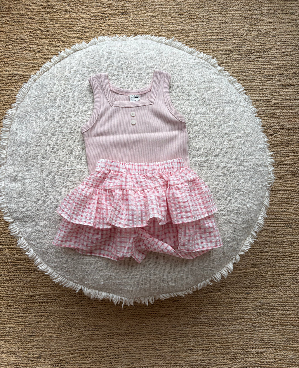Pink vichy Can Can skort