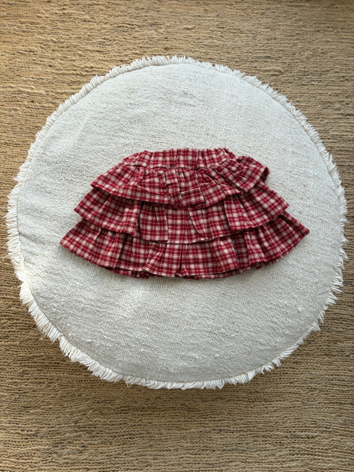 Flannel Can Can skirt - red